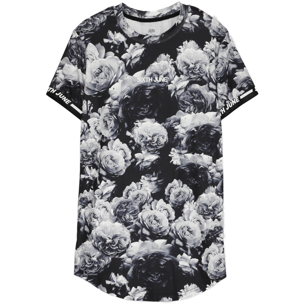 Sixth June - T-shirt imprimé fleur noir blanc