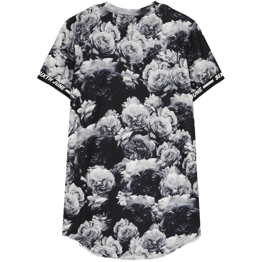 Sixth June - T-shirt imprimé fleur noir blanc