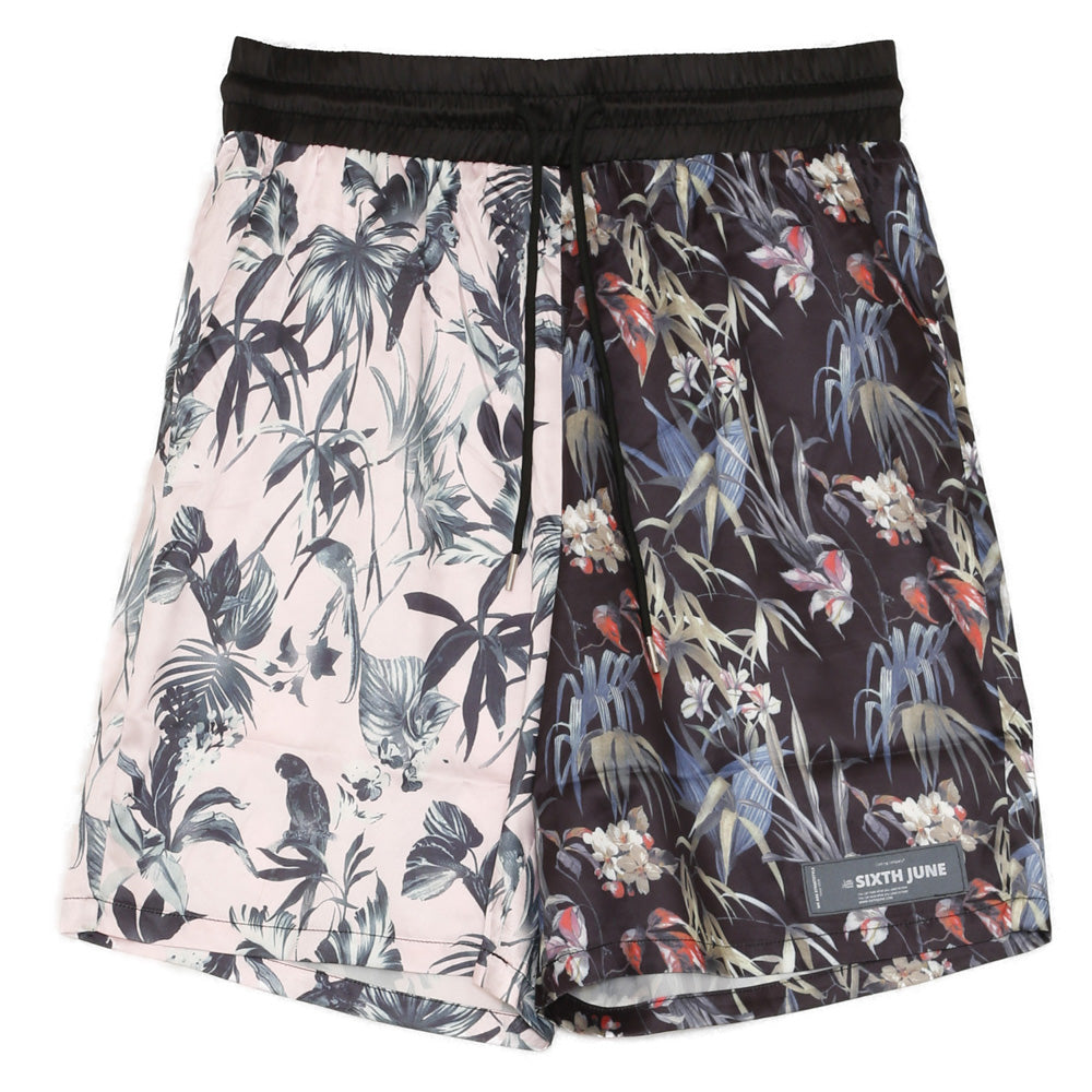 Sixth June - Short bicolore jungle rose noir