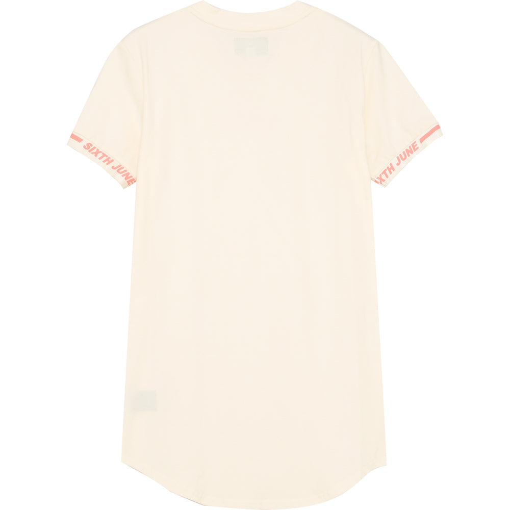 Sixth June - T-shirt logo coton manche beige