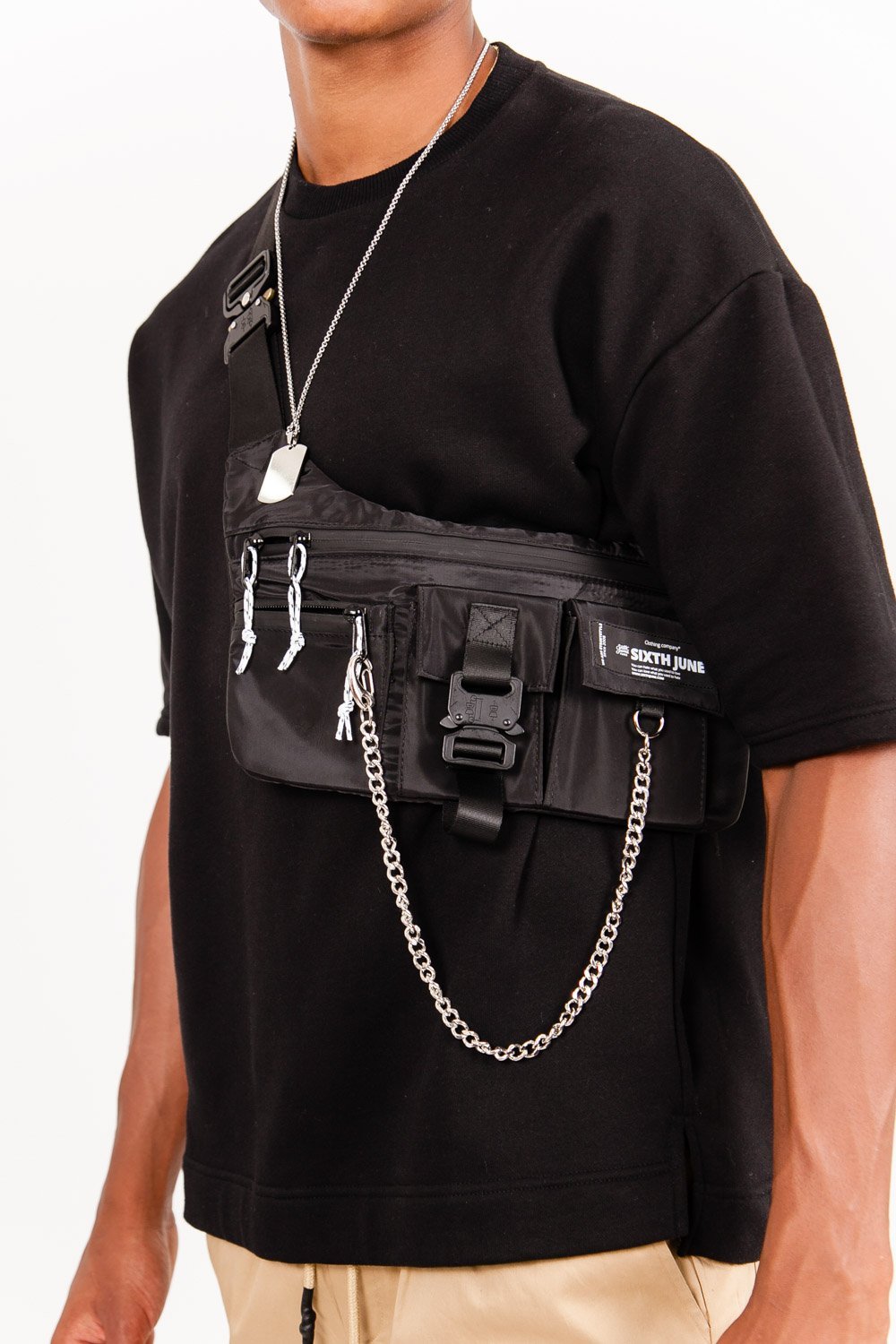 Sixth June - Sac banane chaîne tactique noir