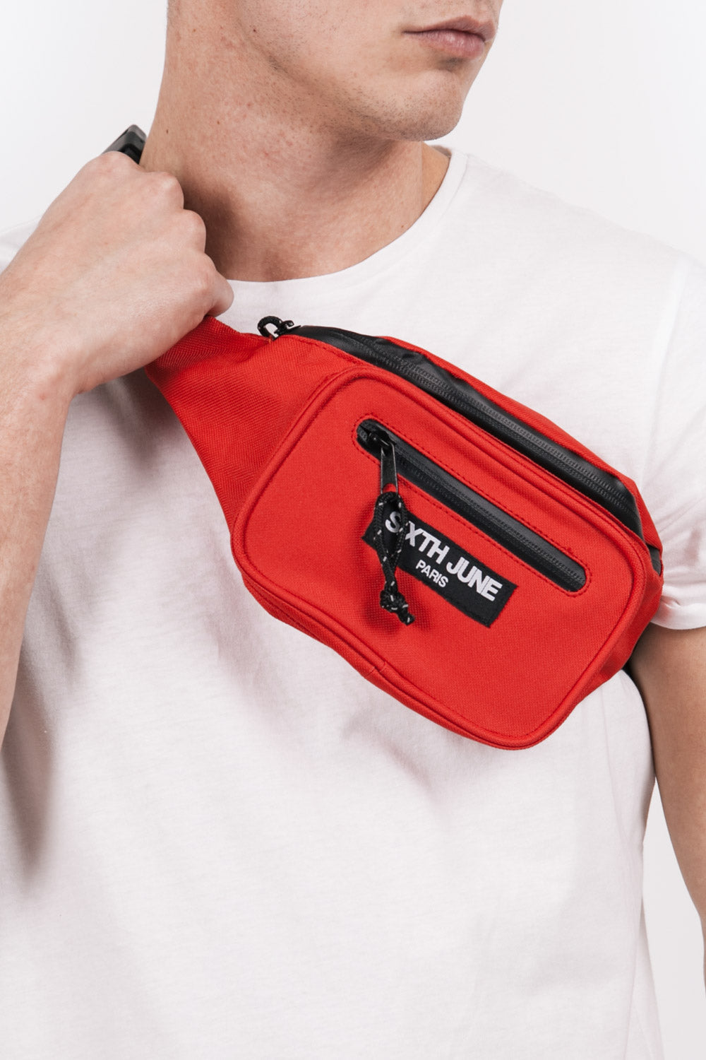 Sixth June - Sac banane deux poches logo rouge