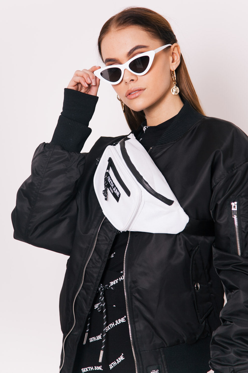 Sixth June - Sac banane deux poches logo blanc