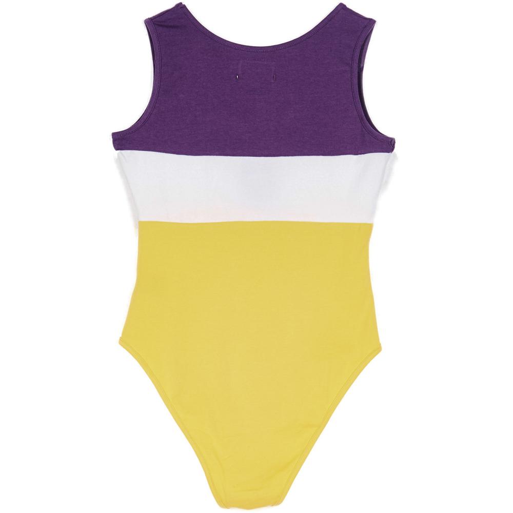 Body tricolore texte jaune violet blanc