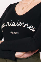 Sixth June - Body Parisiennes col V noir W2189VBO