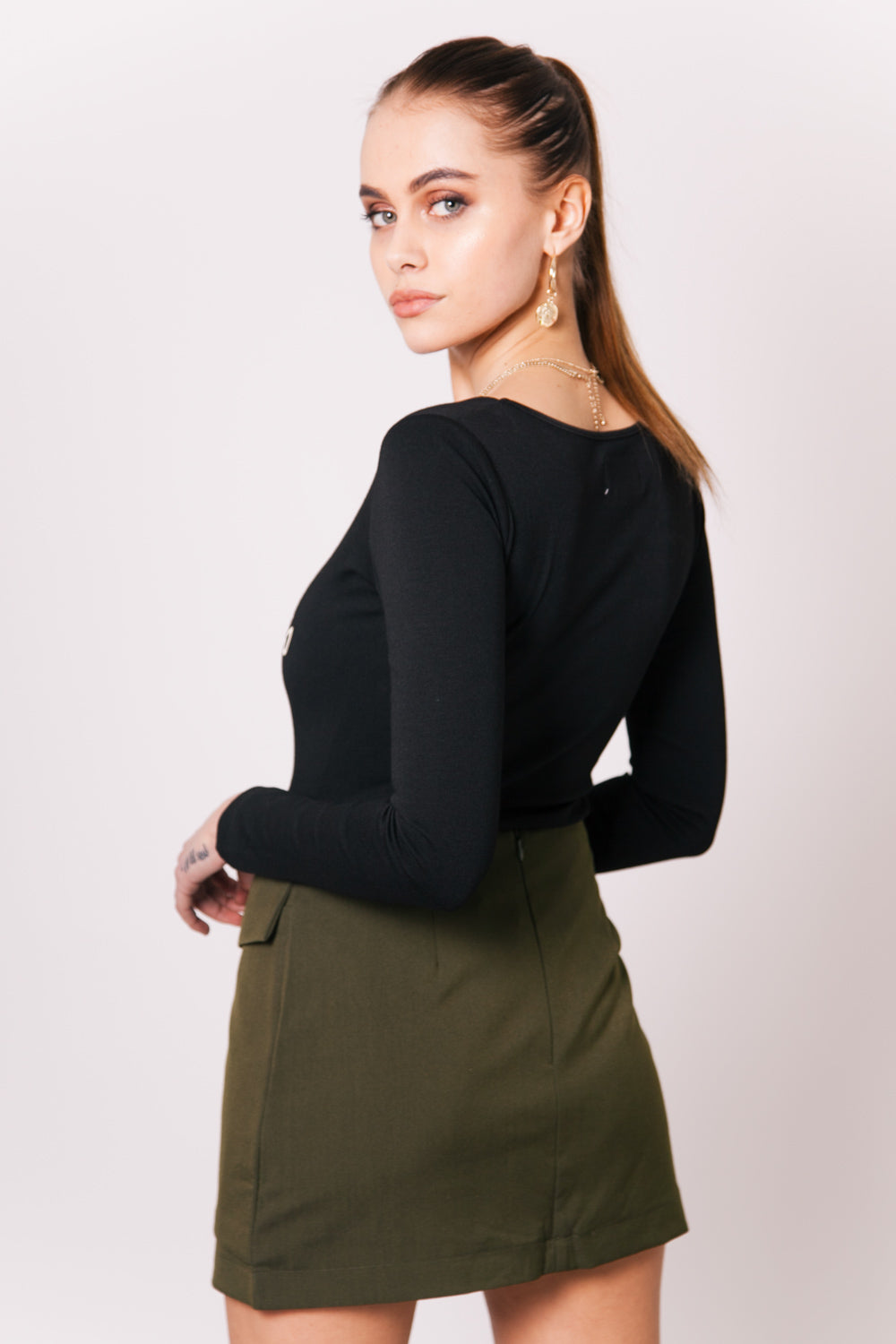 Sixth June - Body Parisiennes col V noir W2189VBO