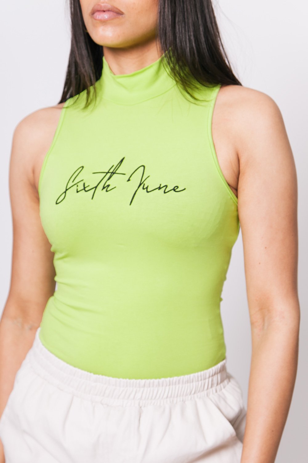 Body gros logo signature vert fluo