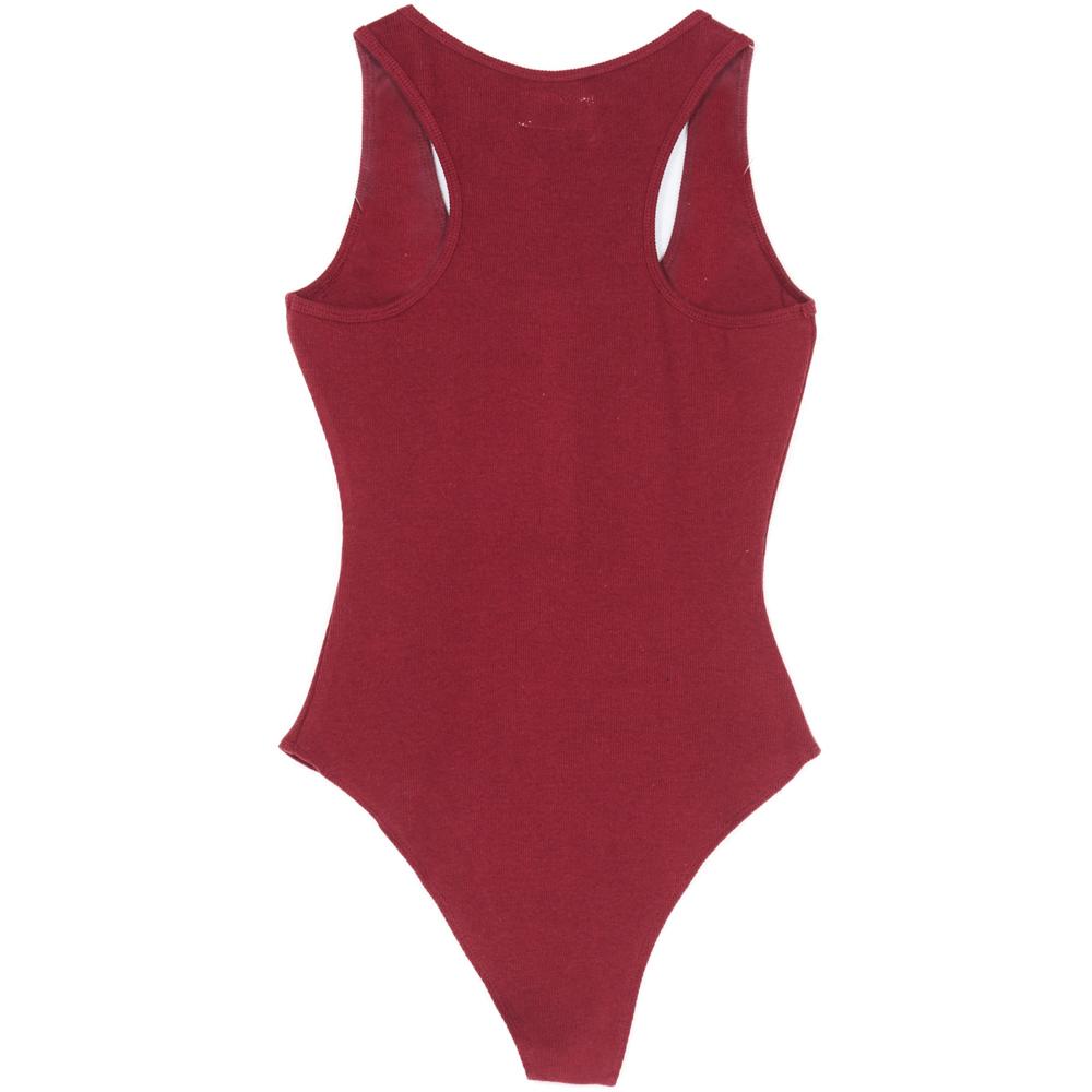 Body côtelé boutons Rouge foncé