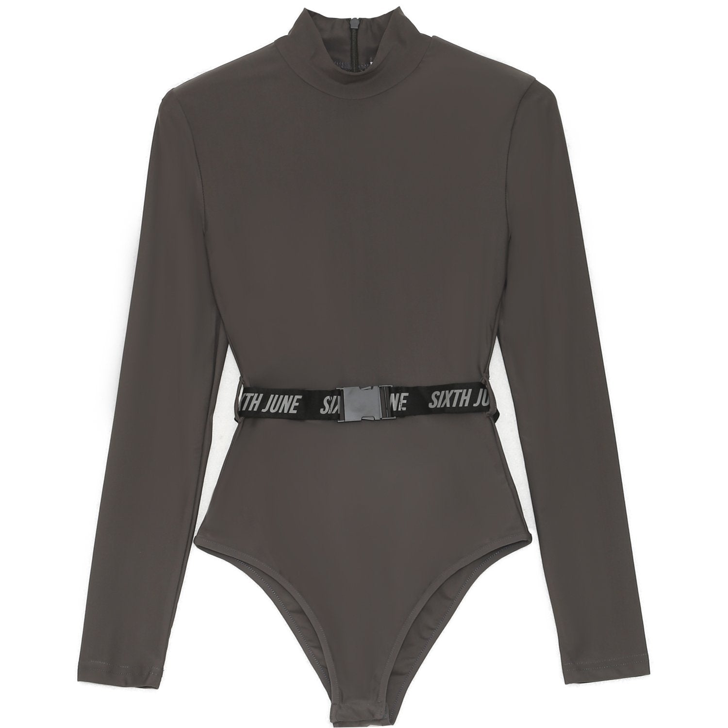 Body boucle manches longues gris