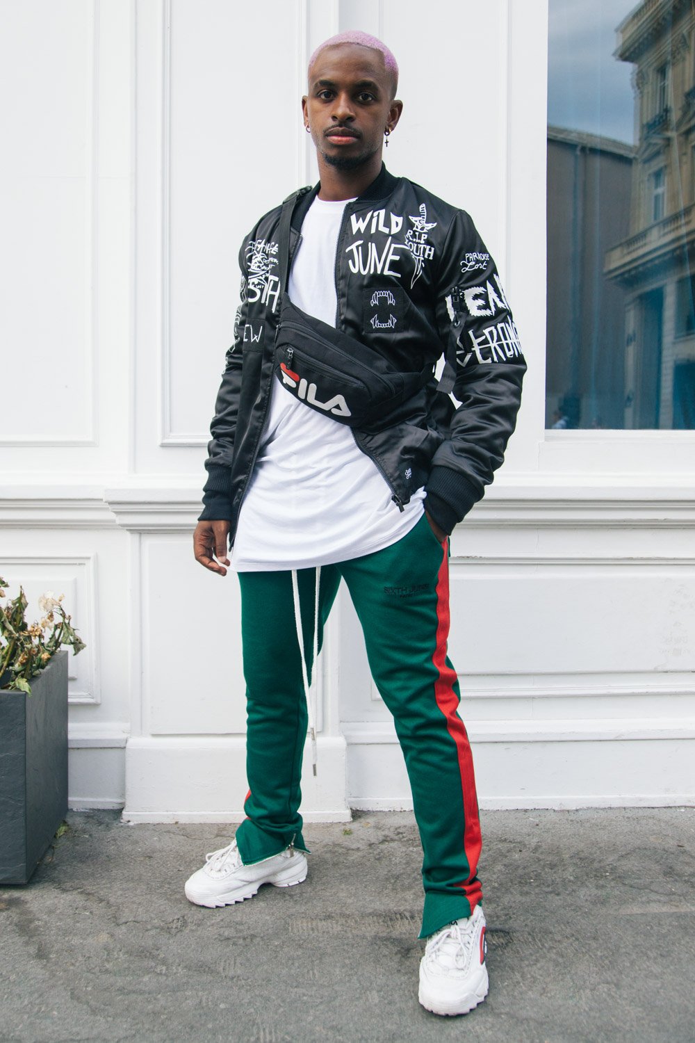 Sixth June - Bomber imprimé Crew noir