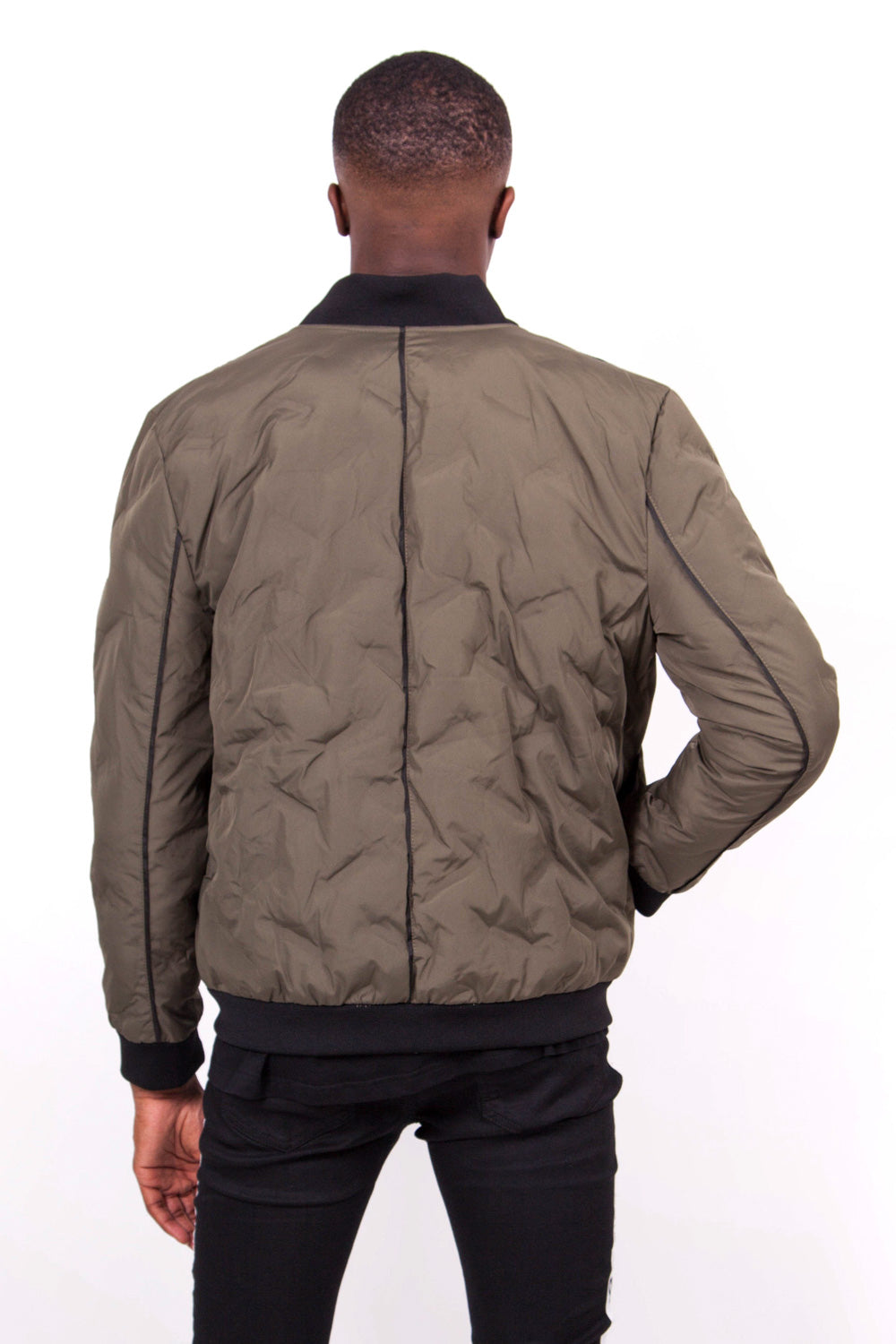 Sixth June - Bomber matelassé logo kaki