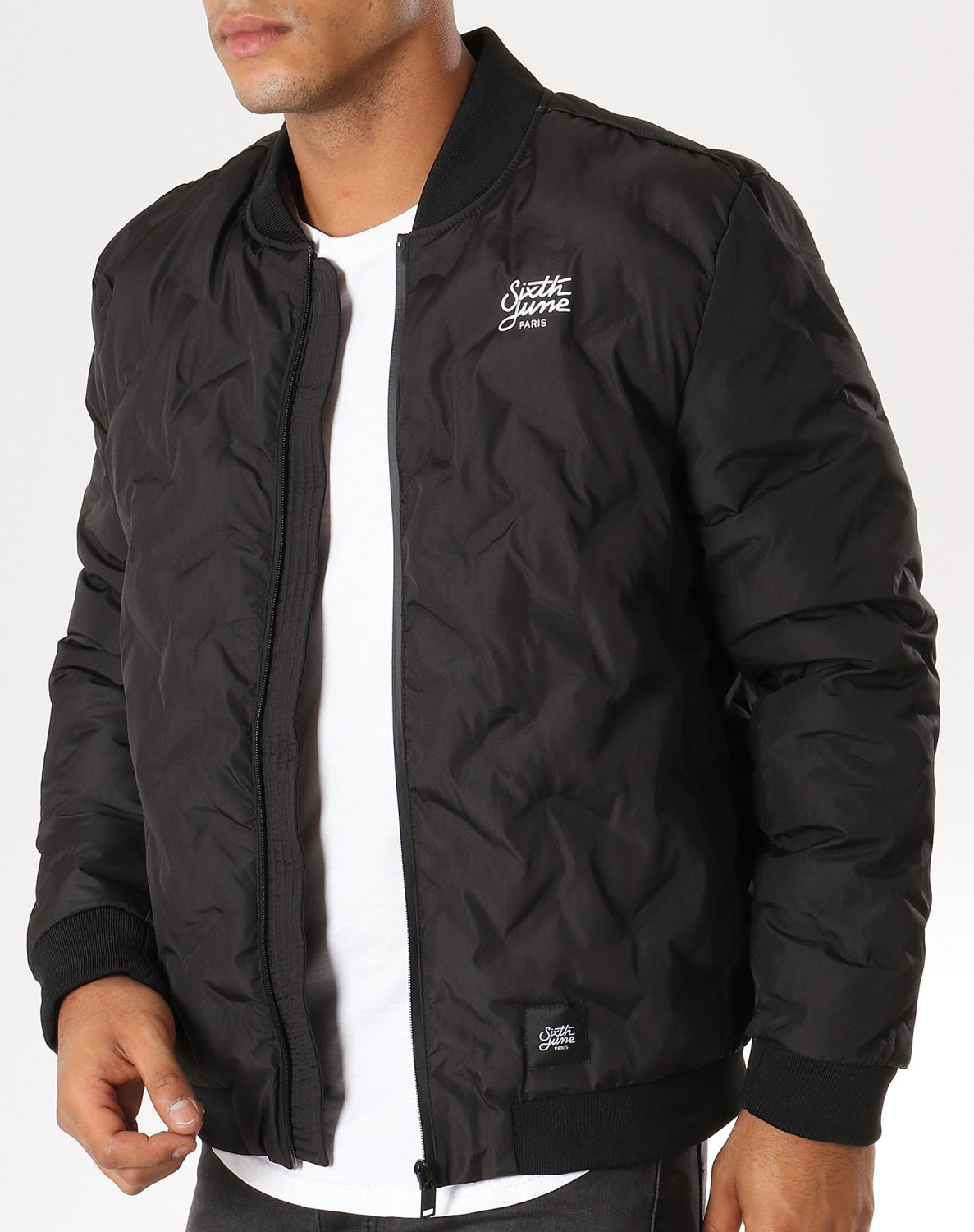 Sixth June - Bomber matelassé logo noir