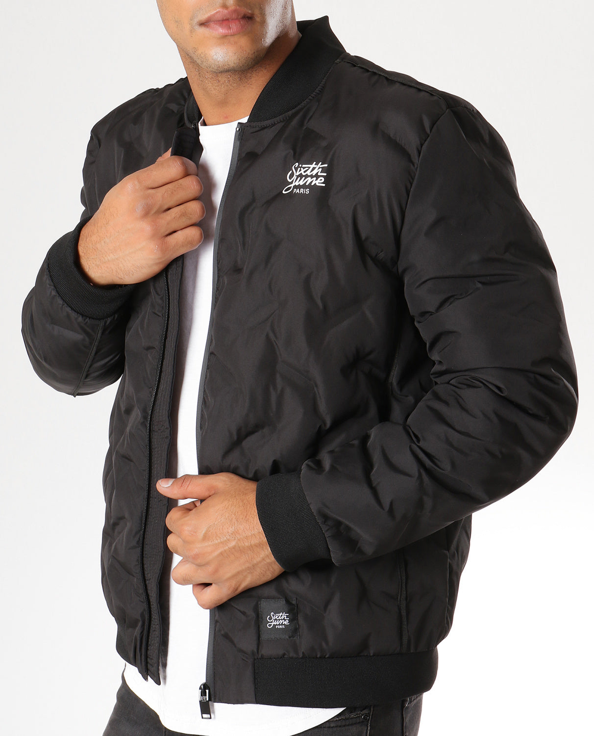 Sixth June - Bomber matelassé logo noir
