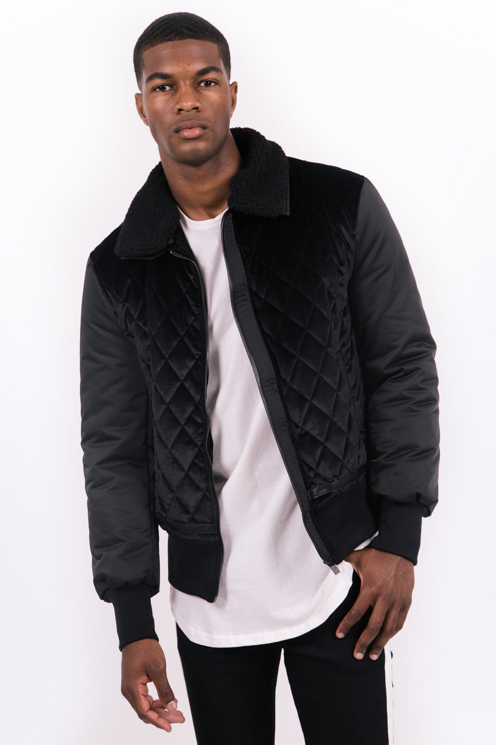 Sixth June - Bomber matelassé velours noir