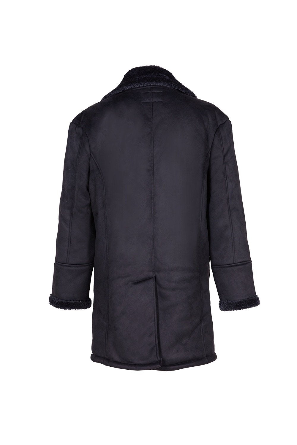 Sixth June - Caban croisé fourrure suede noir