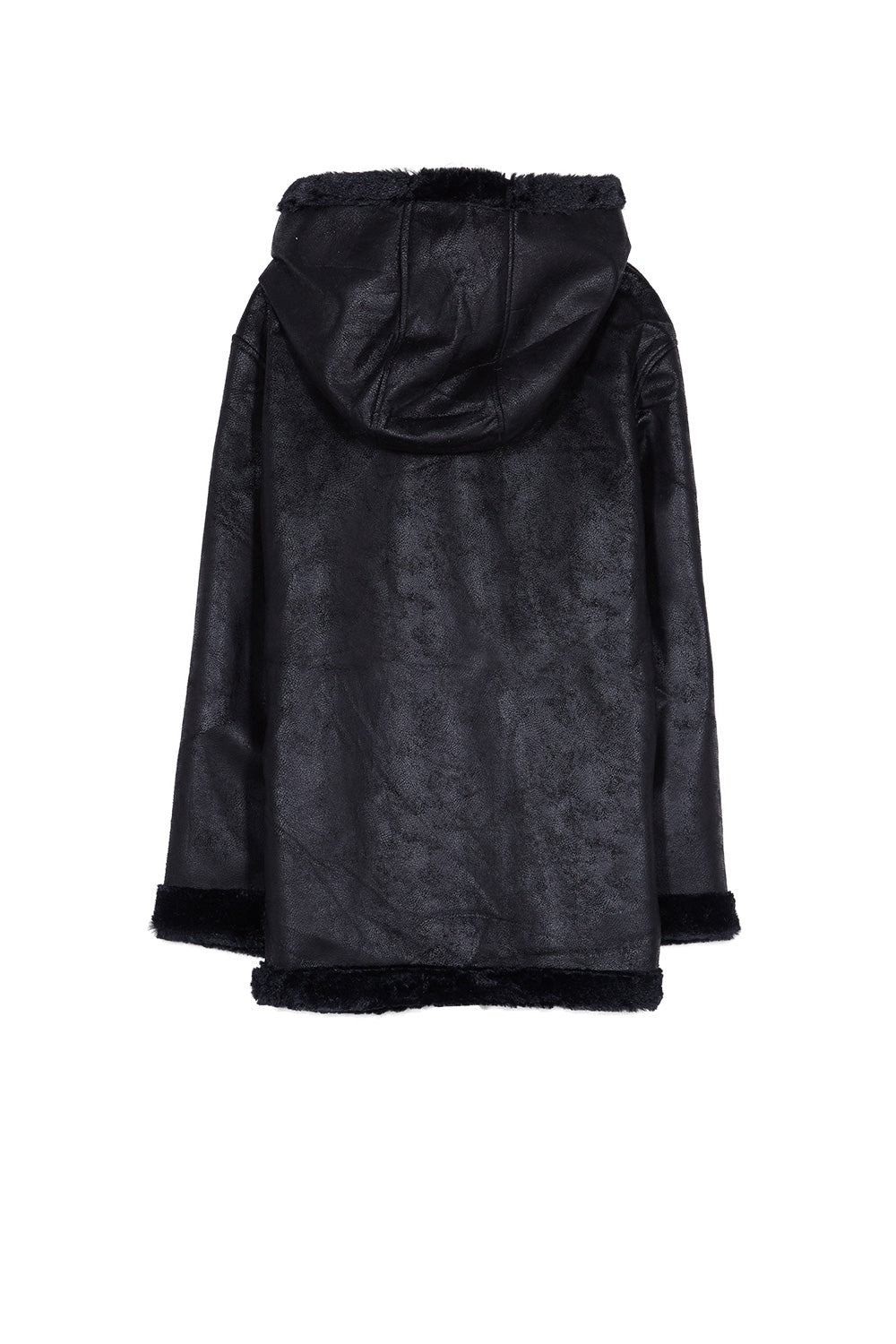 Sixth June - Manteau large peau doublé noir