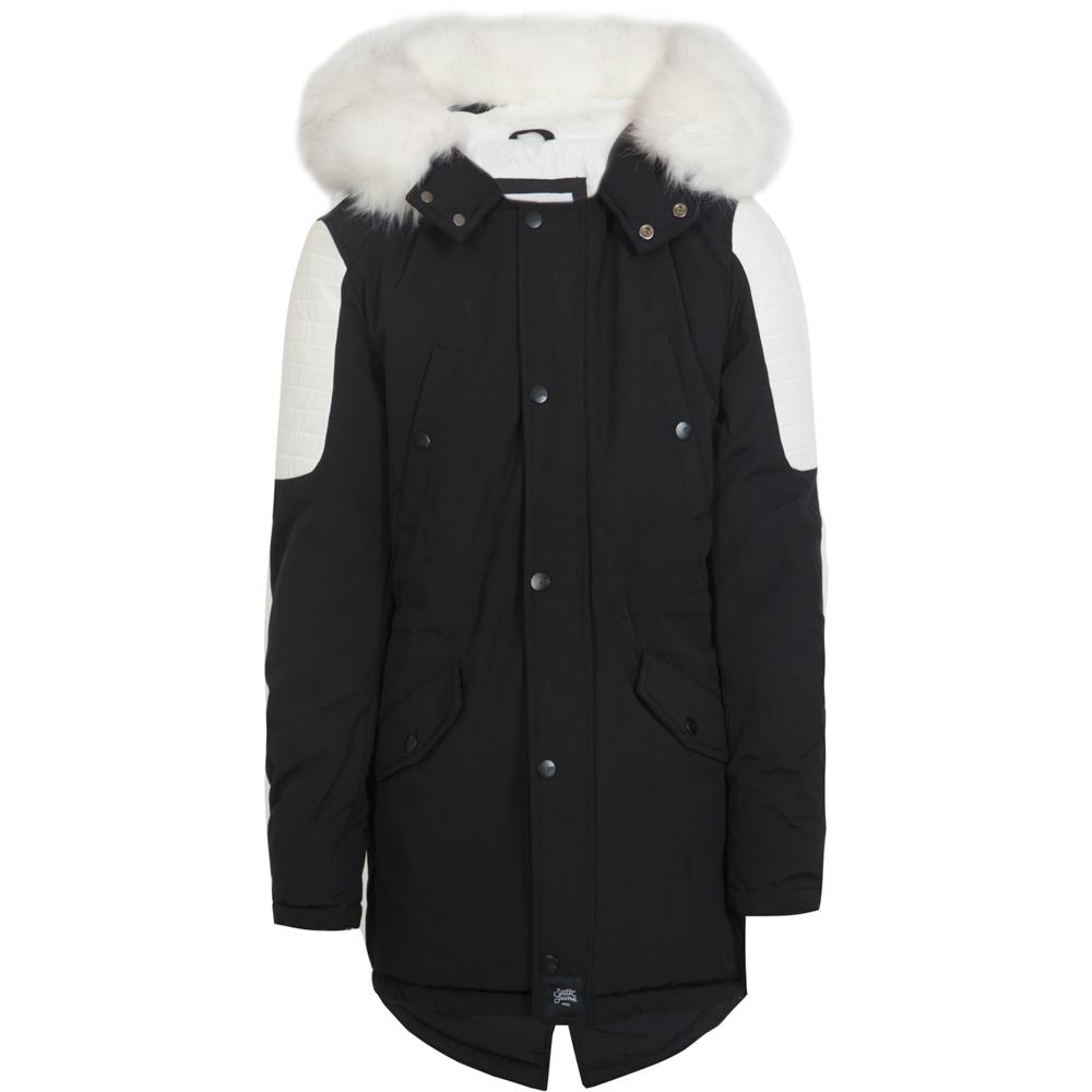 parka in polycotton with biker