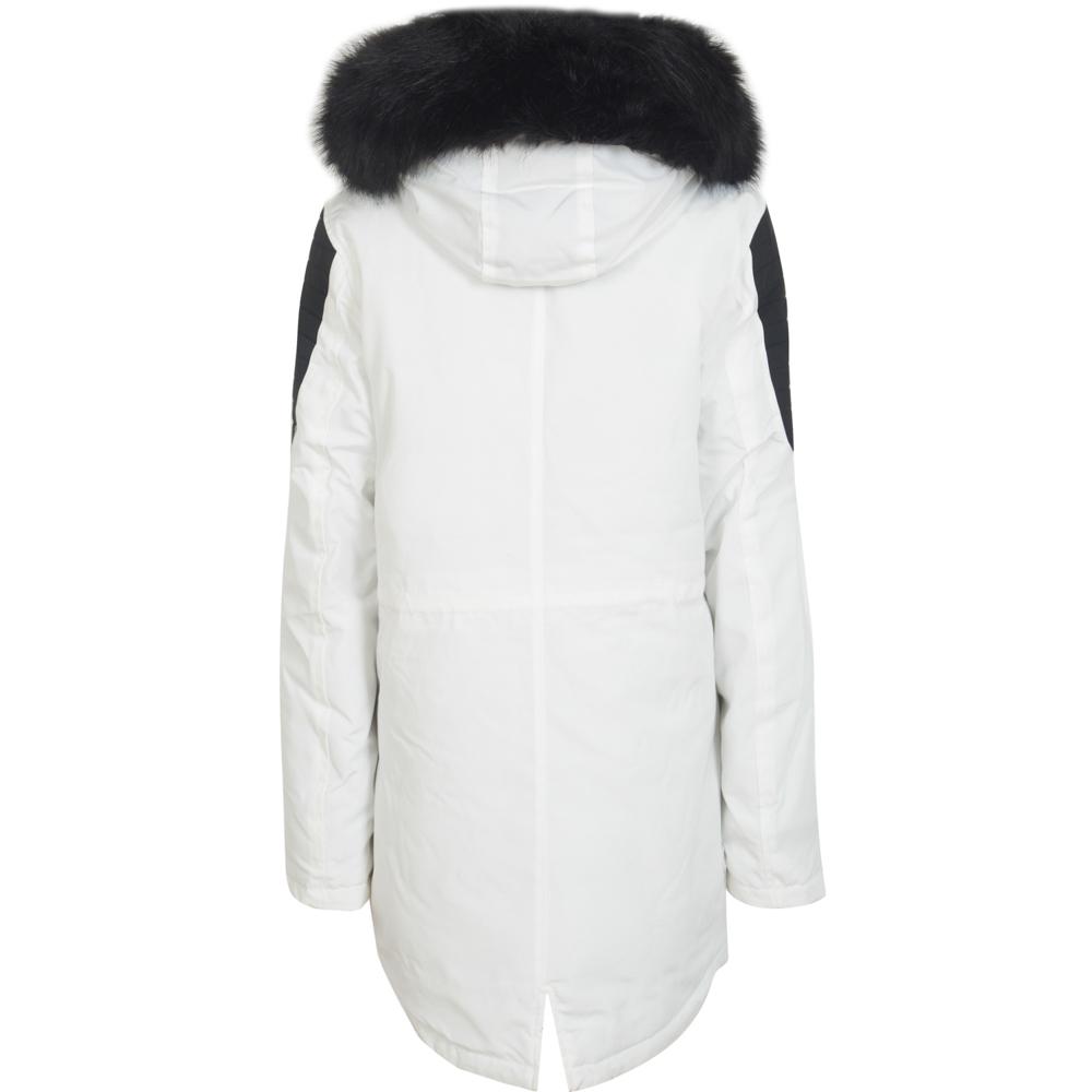 Biker Parka White Black