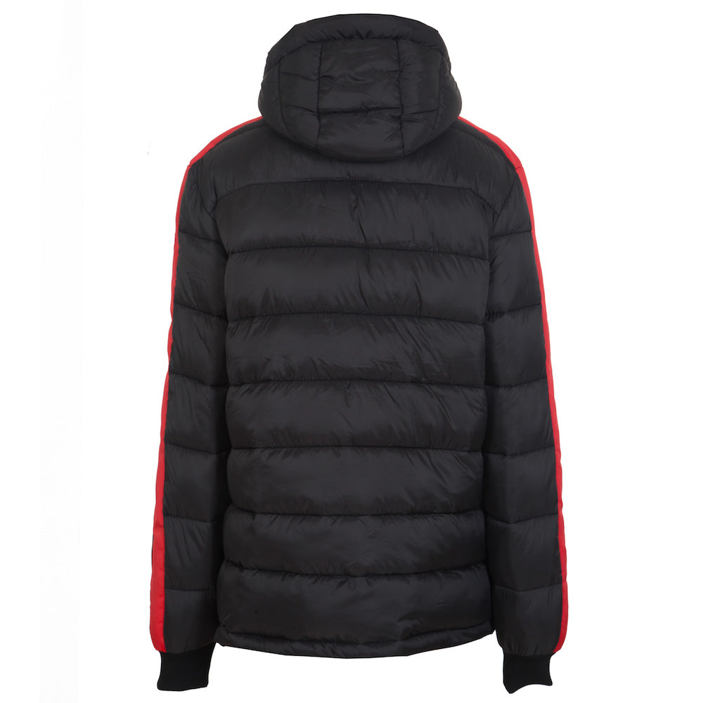 Sixth June - Doudoune bandes capuche noir rouge