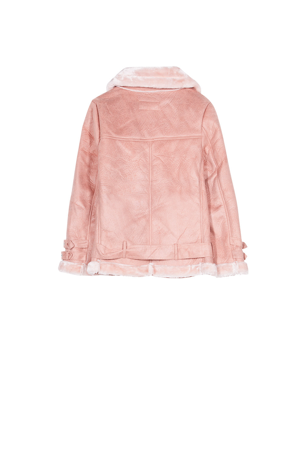 Sixth June - Veste fourré simili cuir mouton rose