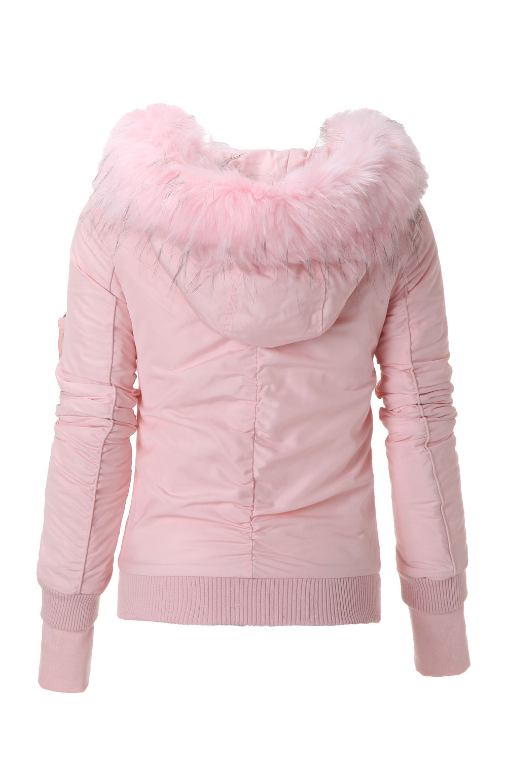 Sixth June - Bomber Femme capuche fourrure rose W2030CJA