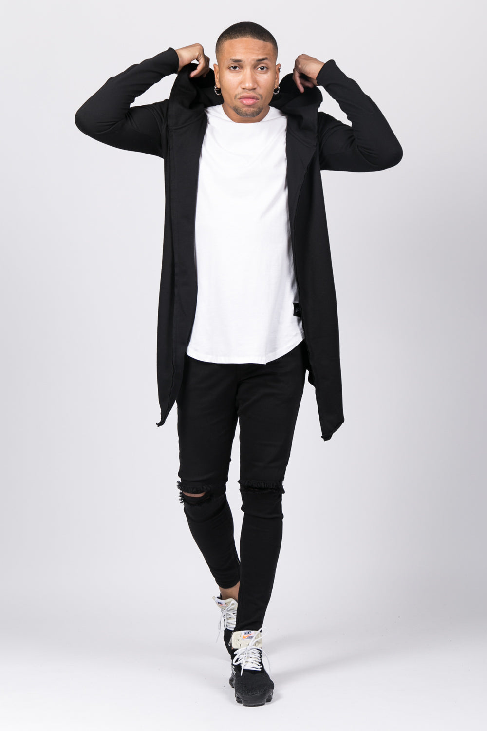 Sixth June - Gilet long capuche noir cv139254