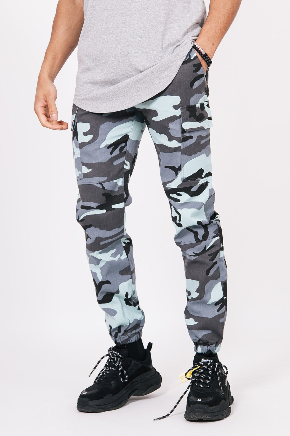 Sixth June - Pantalon cargo camouflage bleu