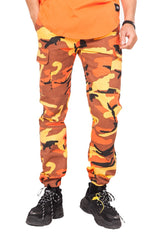 Sixth June - Pantalon cargo élastique camouflage orange