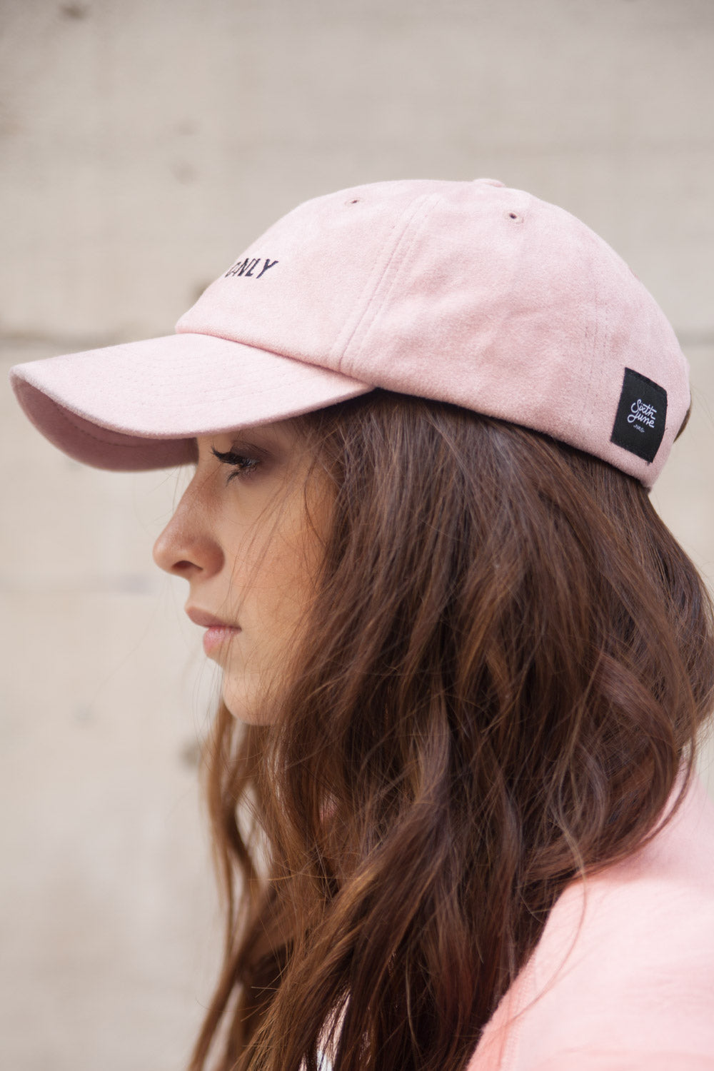 Sixth June - Casquette suède Crew Only rose