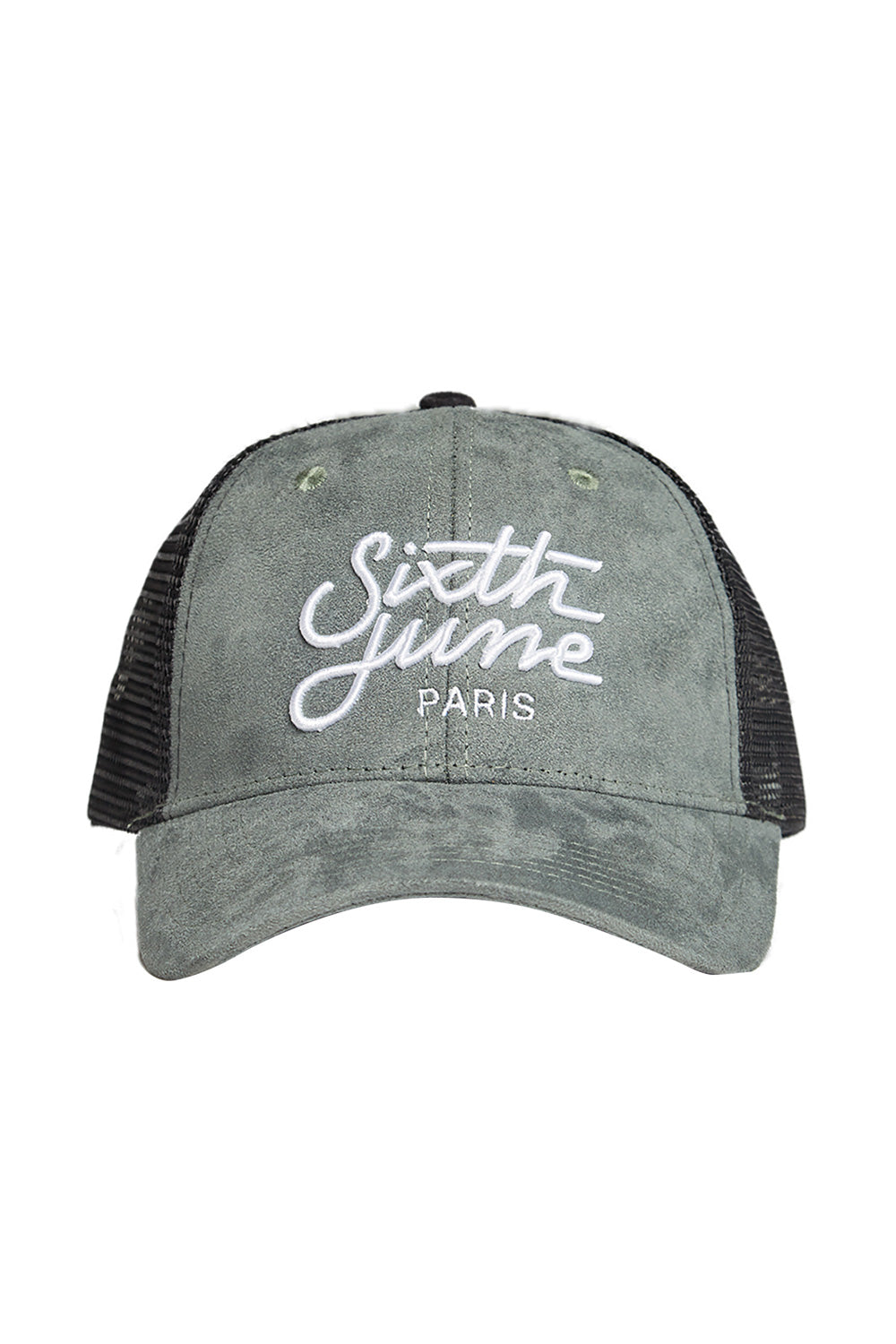 Sixth June - Casquette suédine brodée kaki