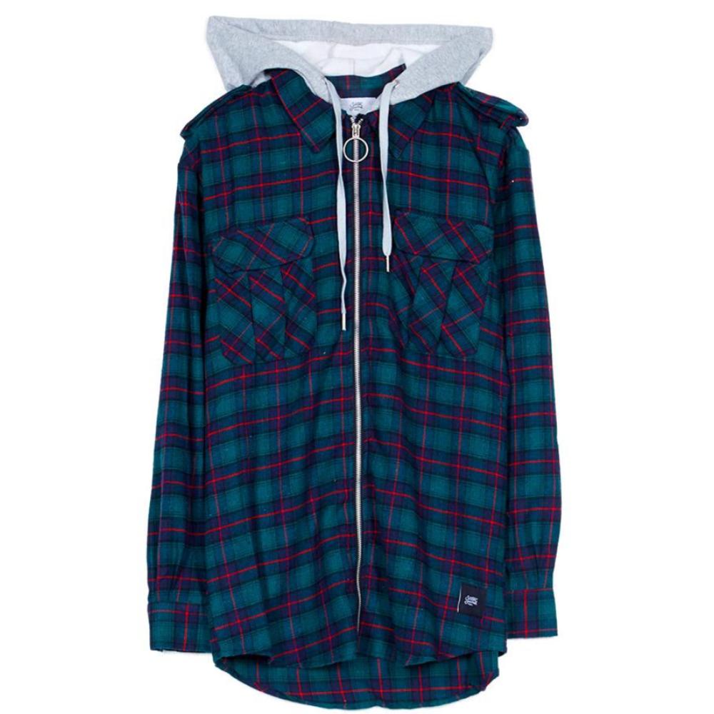 Sixth June - Chemise carreaux capuche Sixth June vert