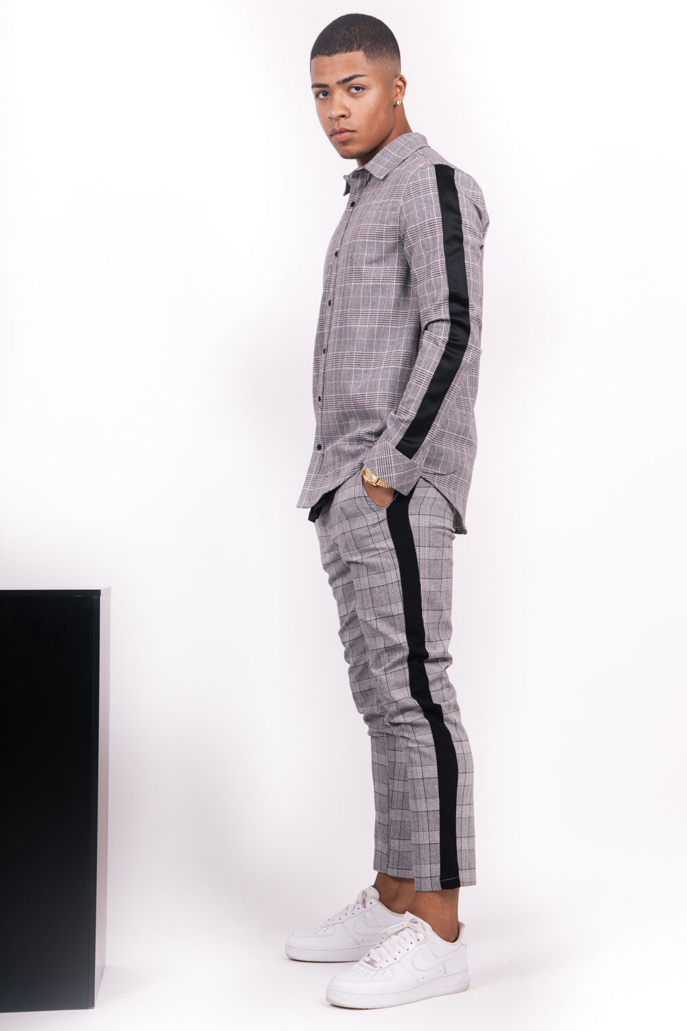 Sixth June - Chemise Prince de Galles bandes gris