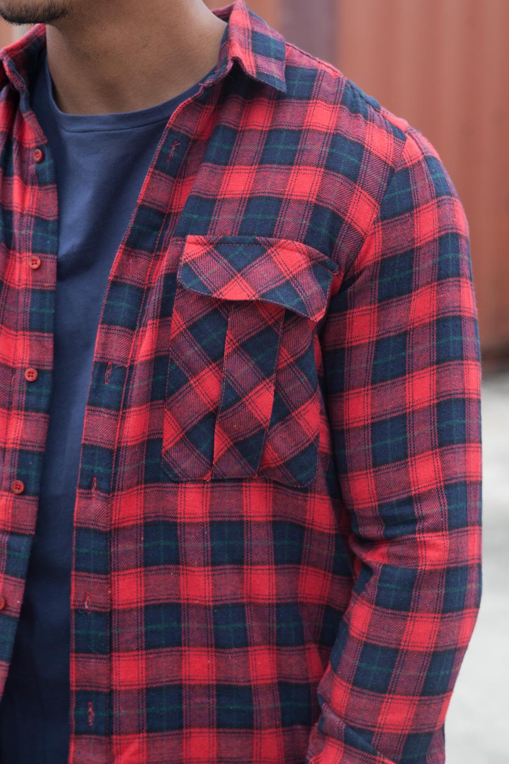 Sixth June - Chemise flanelle poches rouge