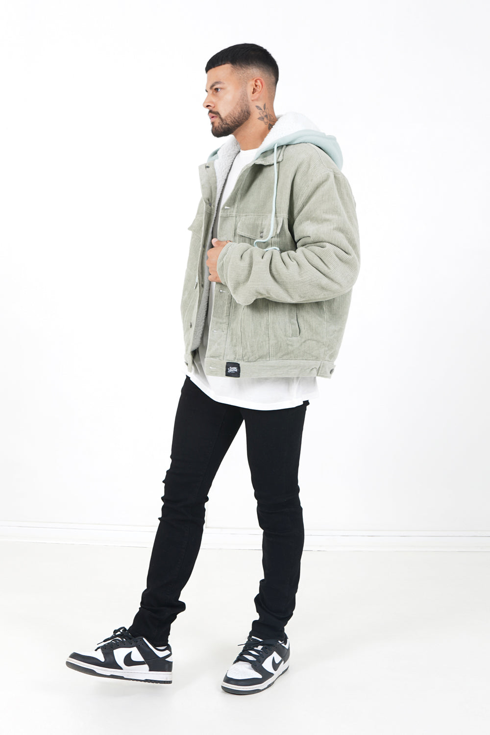 Sixth June - Veste velours sherpa capuche Vert