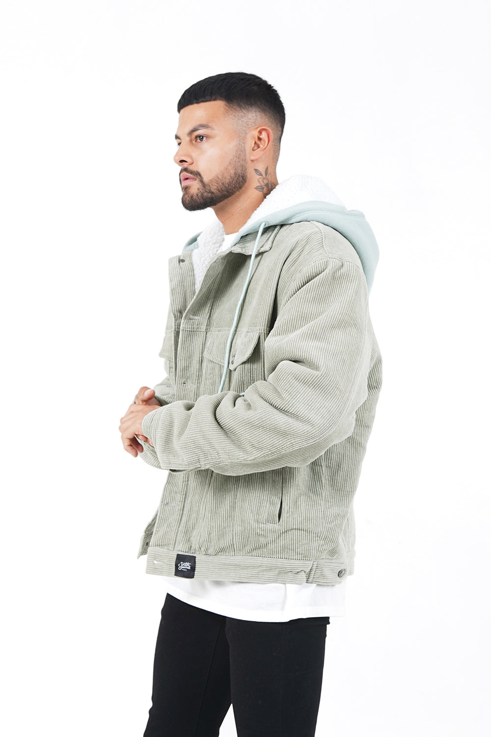 Sixth June - Veste velours sherpa capuche Vert