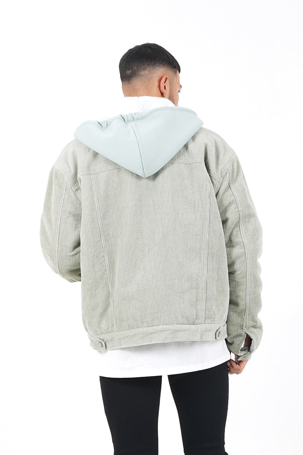 Sixth June - Veste velours sherpa capuche Vert