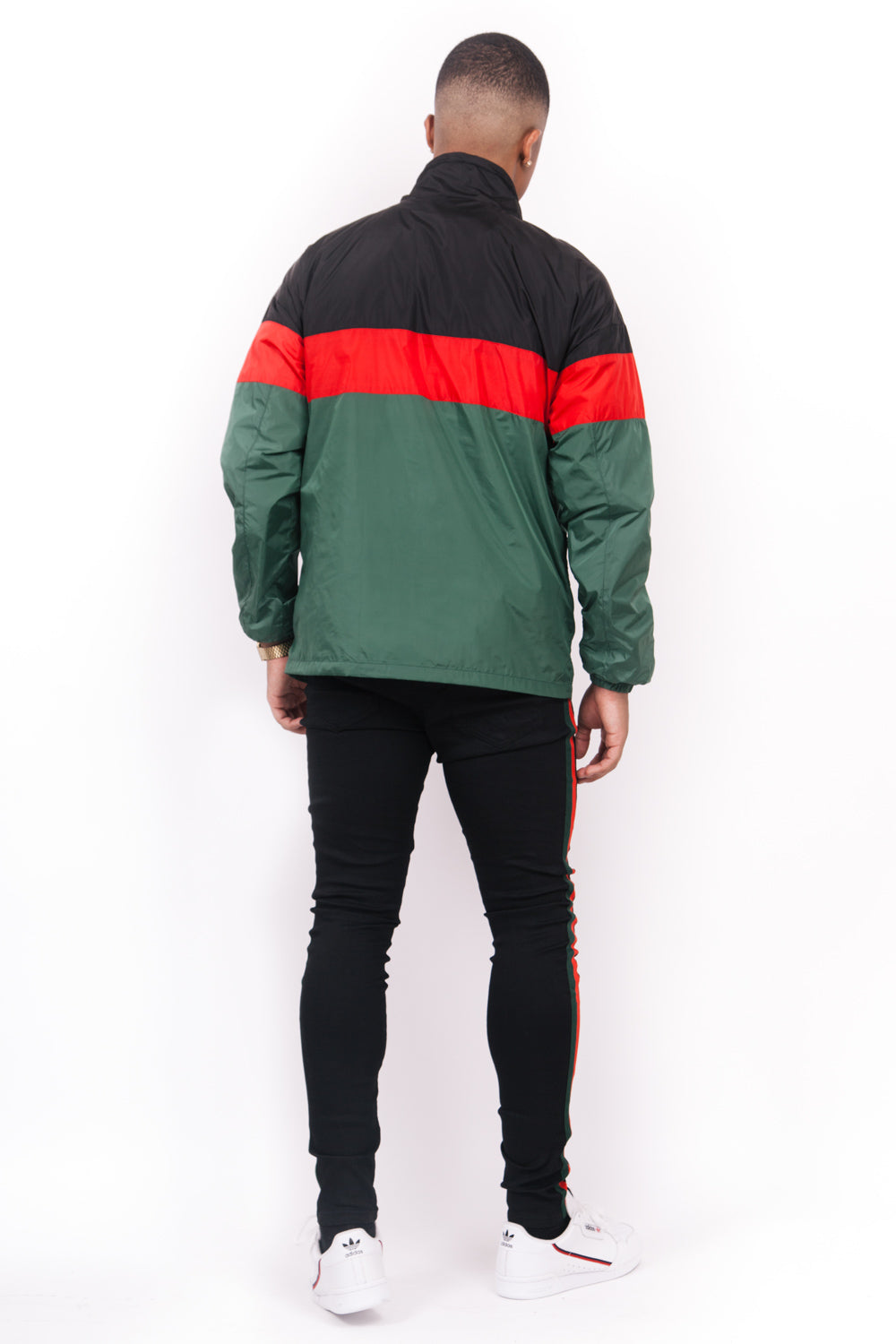 Sixth June - Coupe-vent tricolore texte vert noir rouge