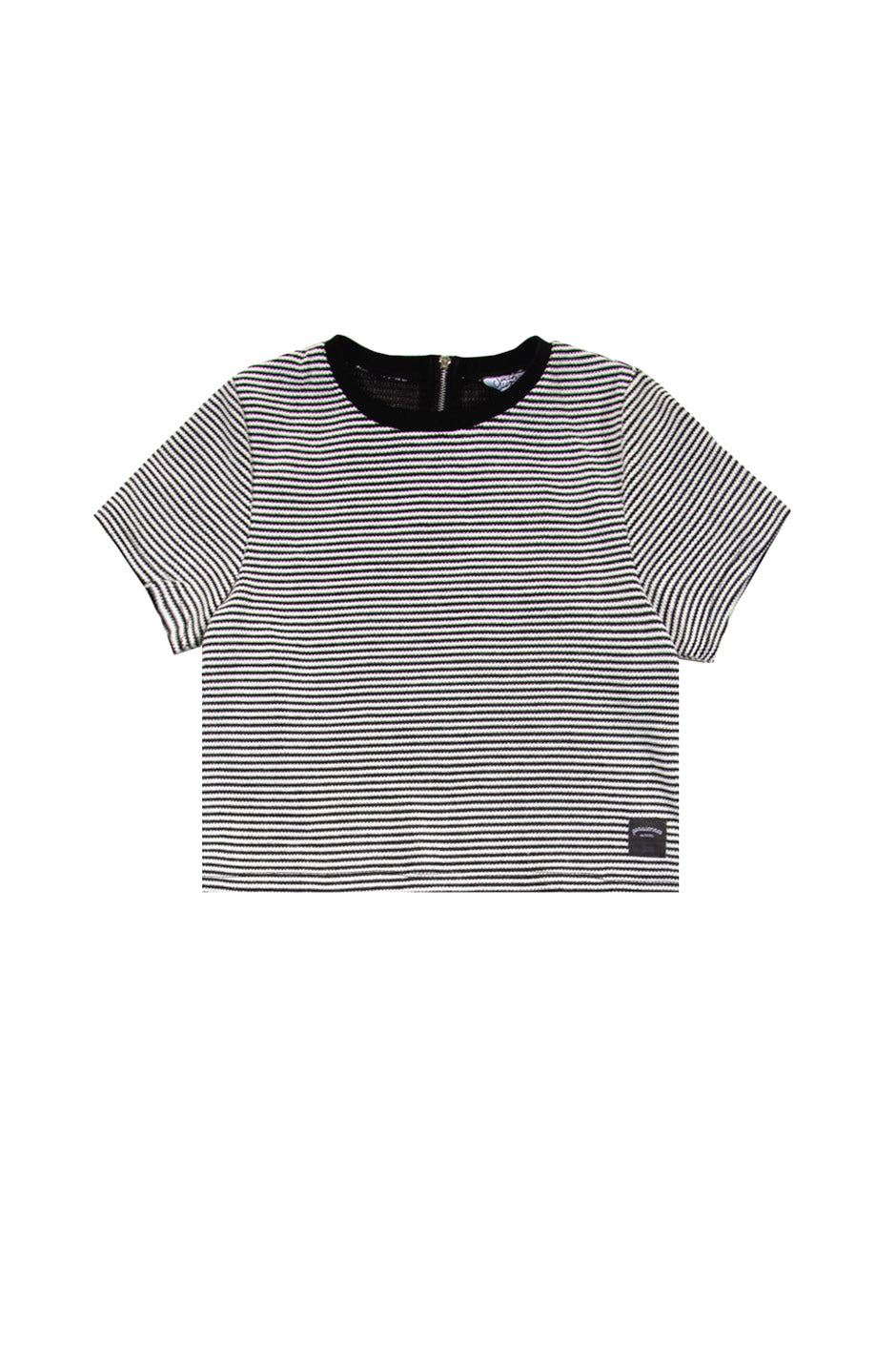 Sixth June - T-shirt crop Femme rayures blanc noir 1044V