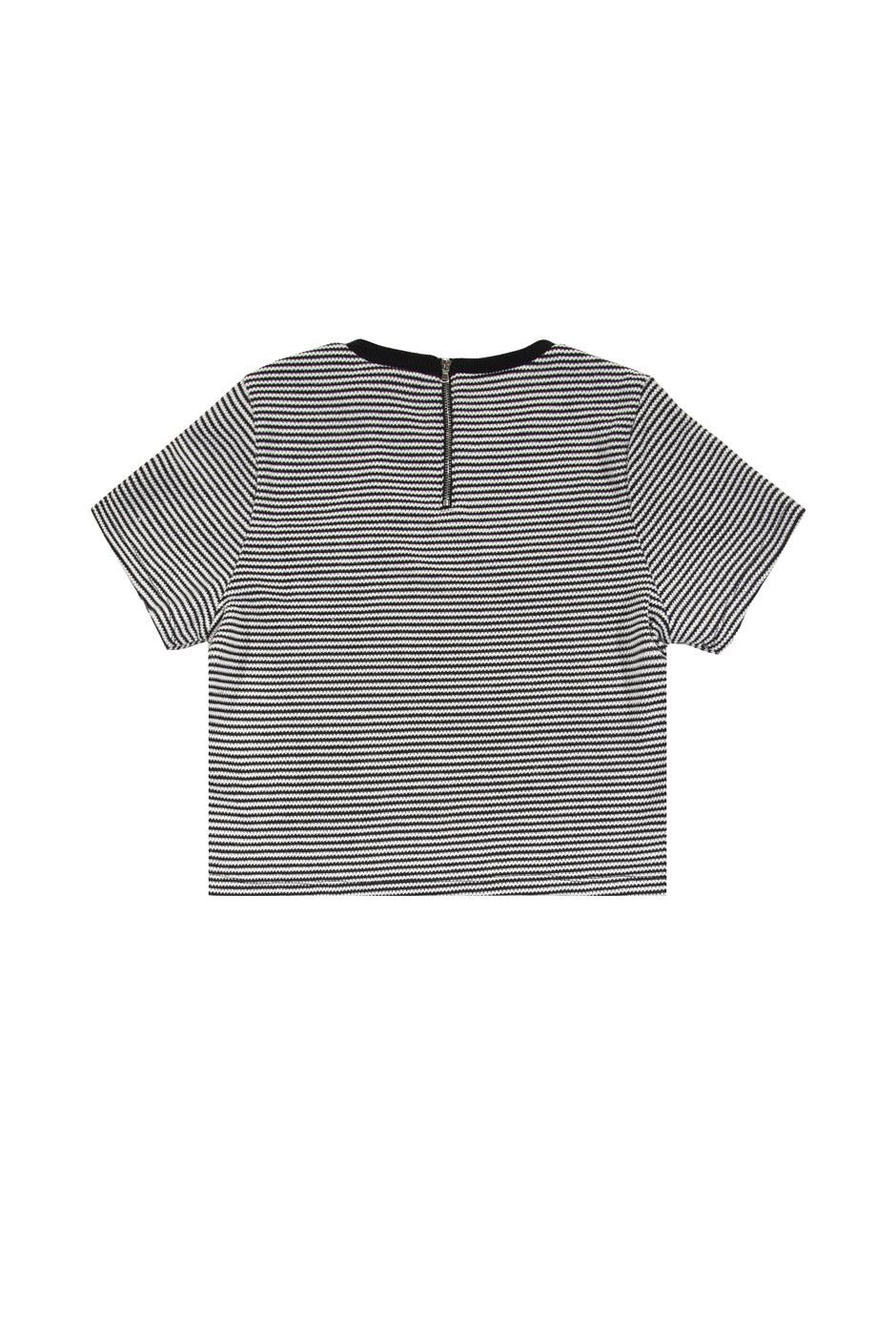 Sixth June - T-shirt crop Femme rayures blanc noir 1044V