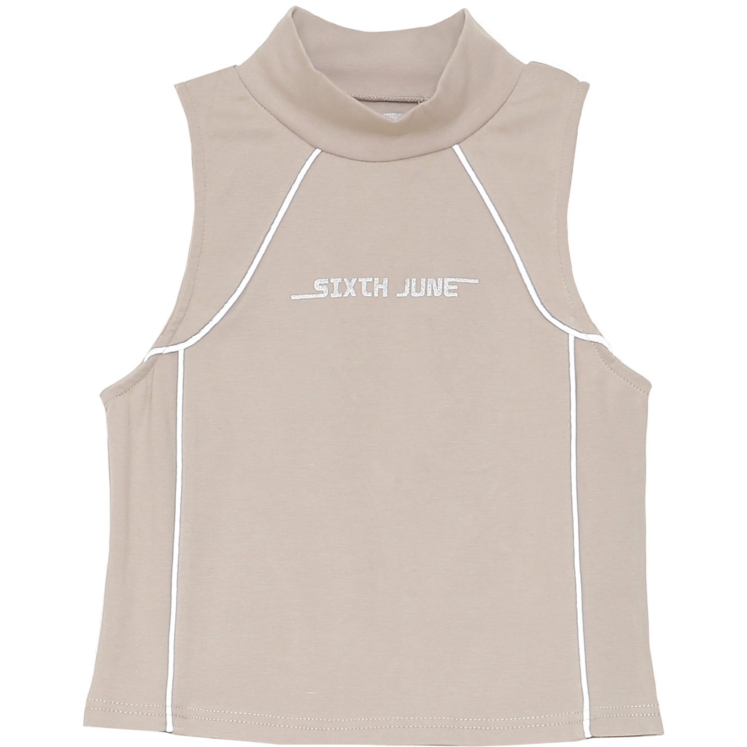Sixth June - Top réfléchissant liseré logo beige