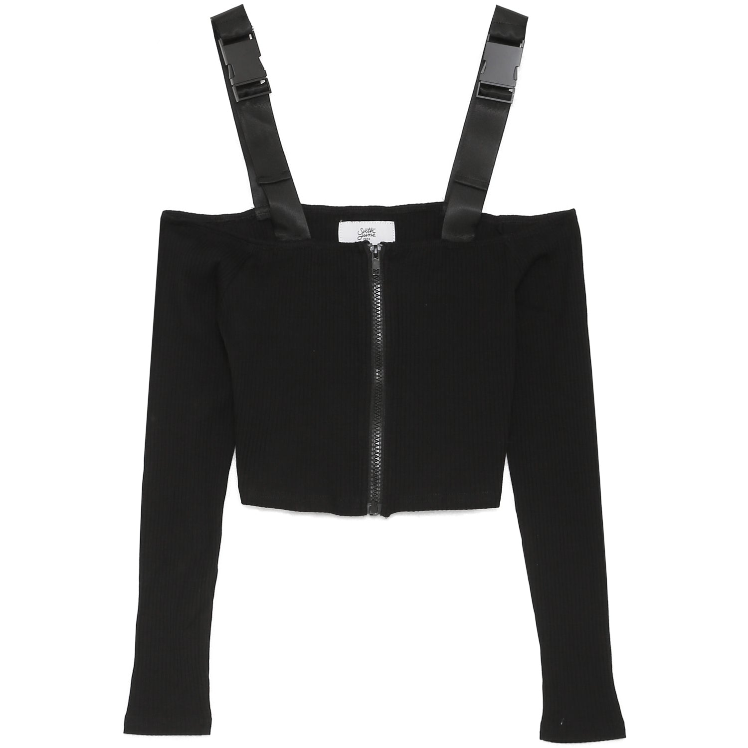 Sixth June - Top boucle zip noir