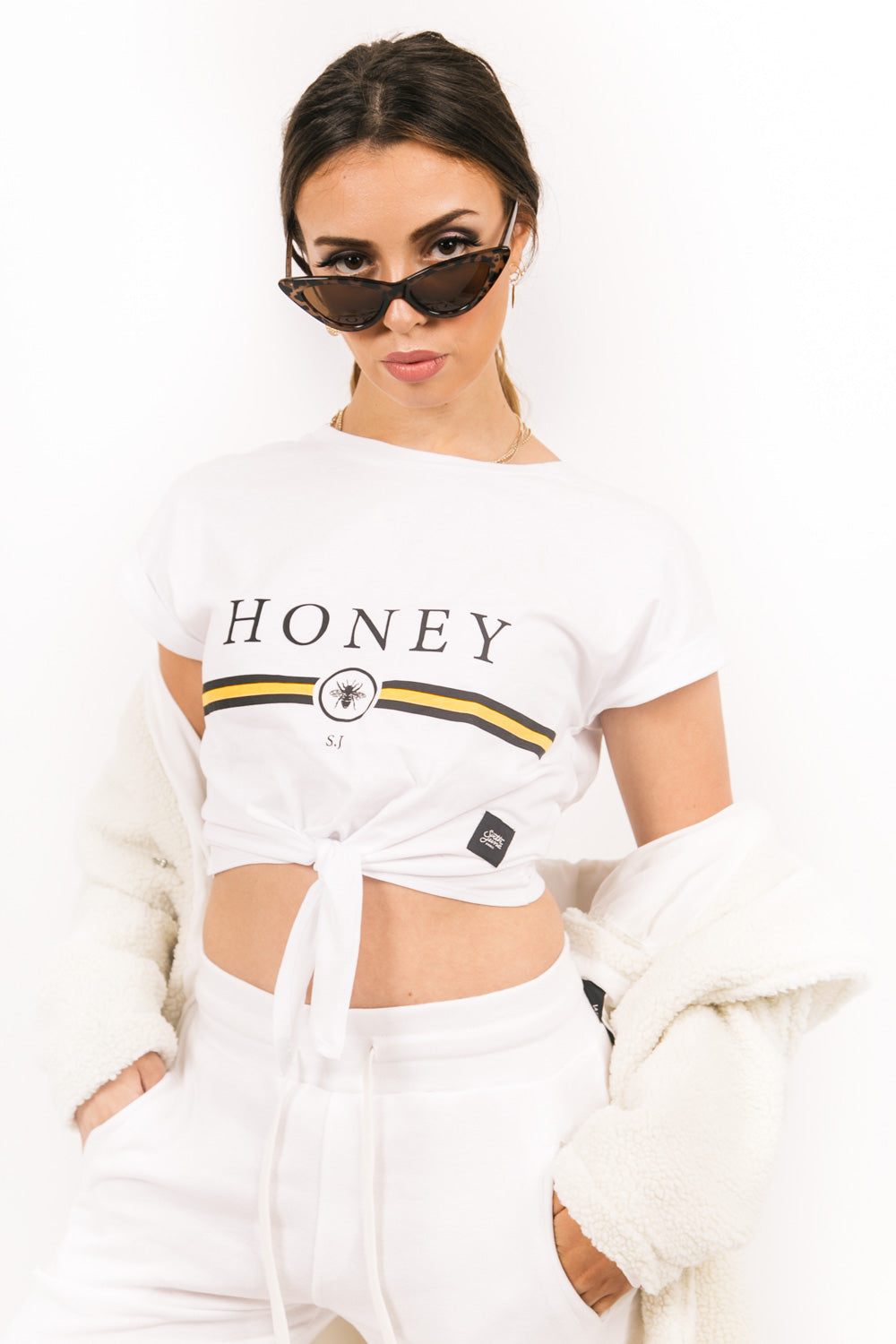 Sixth June - T-shirt Honey bande noeud Sixth June blanc