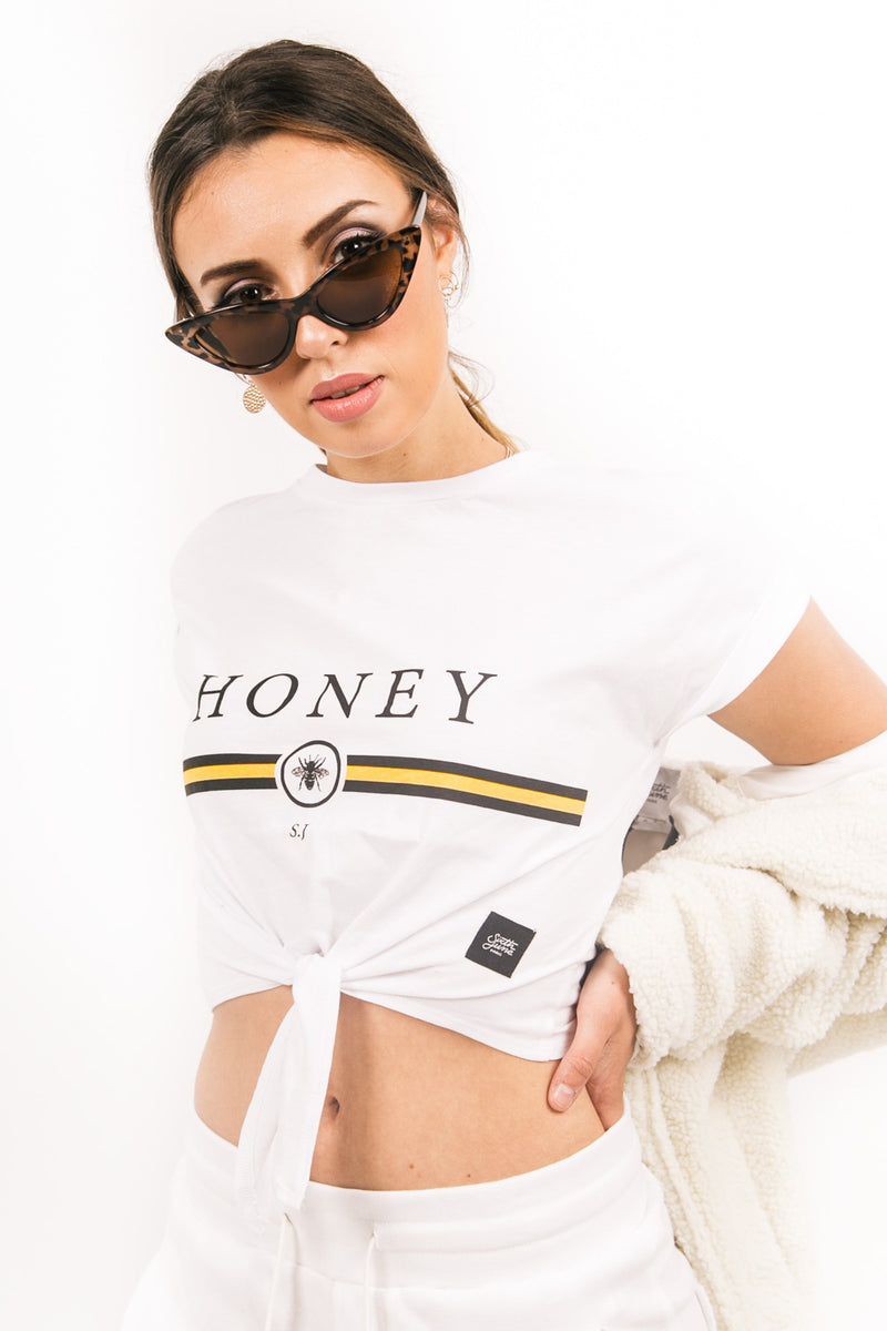 Sixth June - T-shirt Honey bande noeud Sixth June blanc