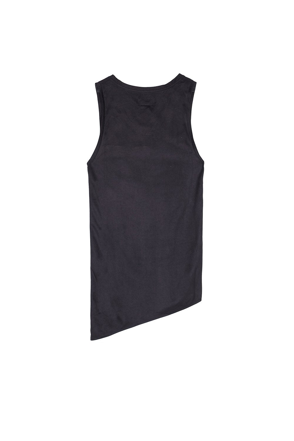 Asymmetric Suedette Tank Black