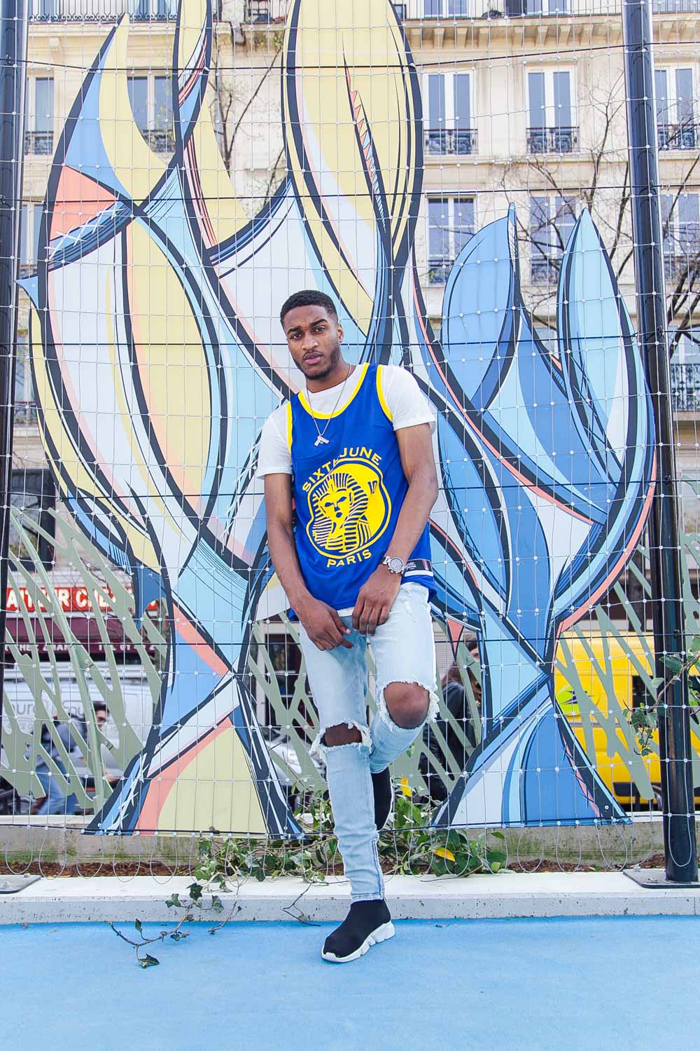 Sixth June - Maillot basket Pharaoh 10 bleu