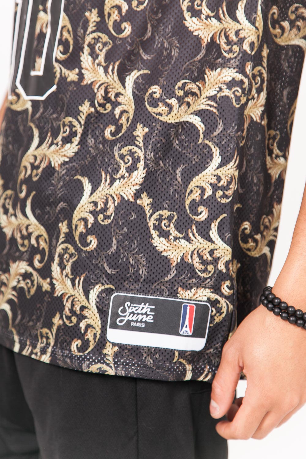 Sixth June - Maillot basket baroque Paris 10 or gris noir