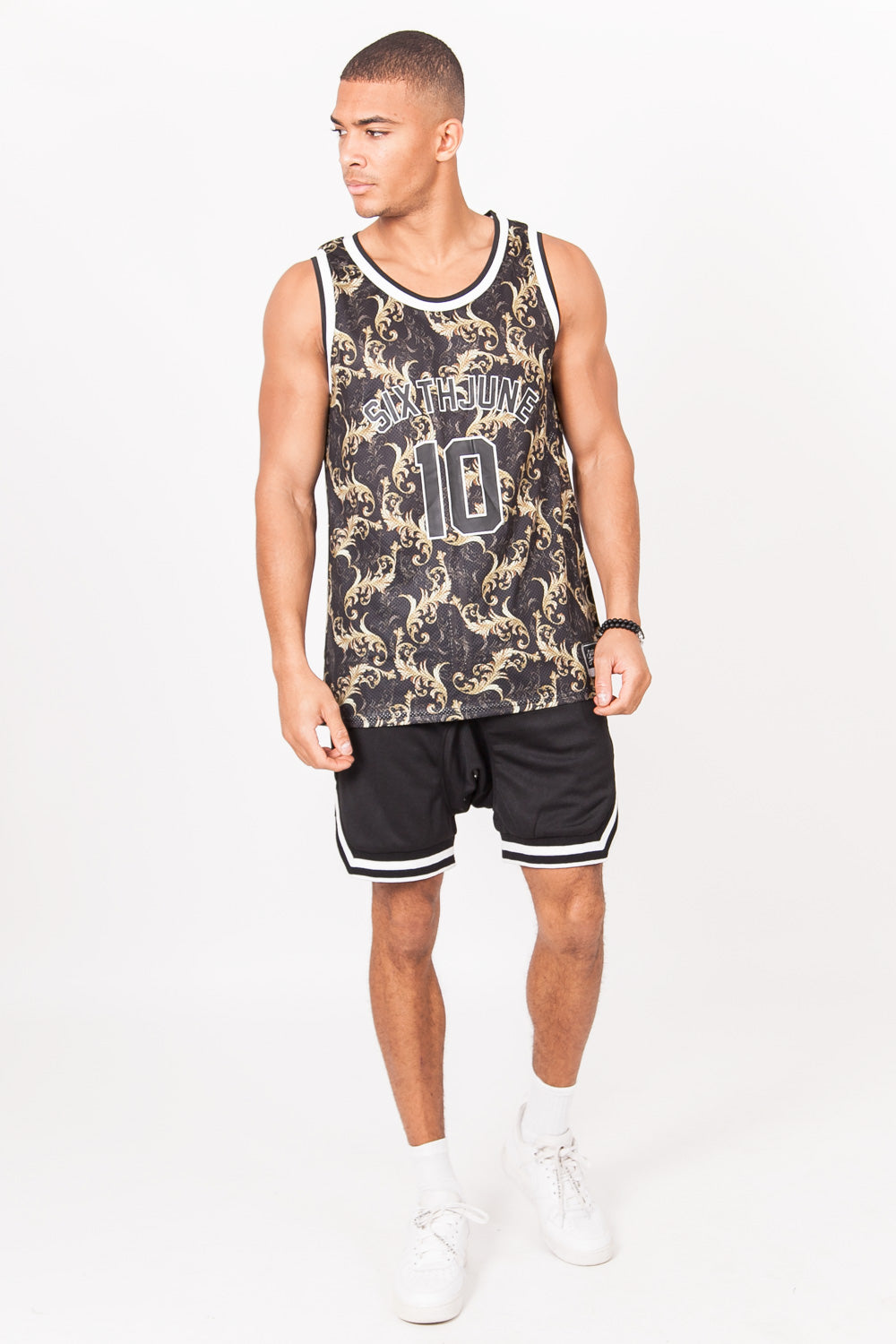 Sixth June - Maillot basket baroque Paris 10 or gris noir