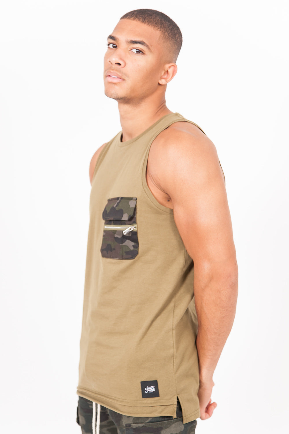 Sixth June - Débardeur poche camouflage kaki
