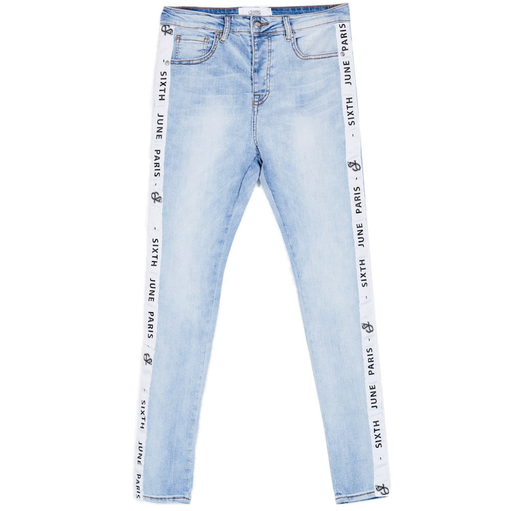 Sixth June - Jean bande blanche logo bleu