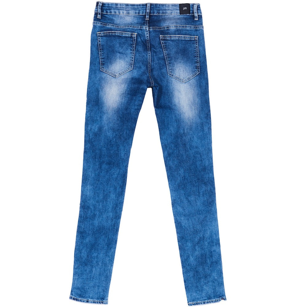 Sixth June - Jean bande blanche bleu foncé